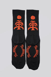 black socks with poinciana death palm sock for cycling or running