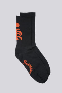 black socks with poinciana death palm sock for cycling or running
