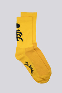 light gold with socks with black death palm sock graphic back cycling running