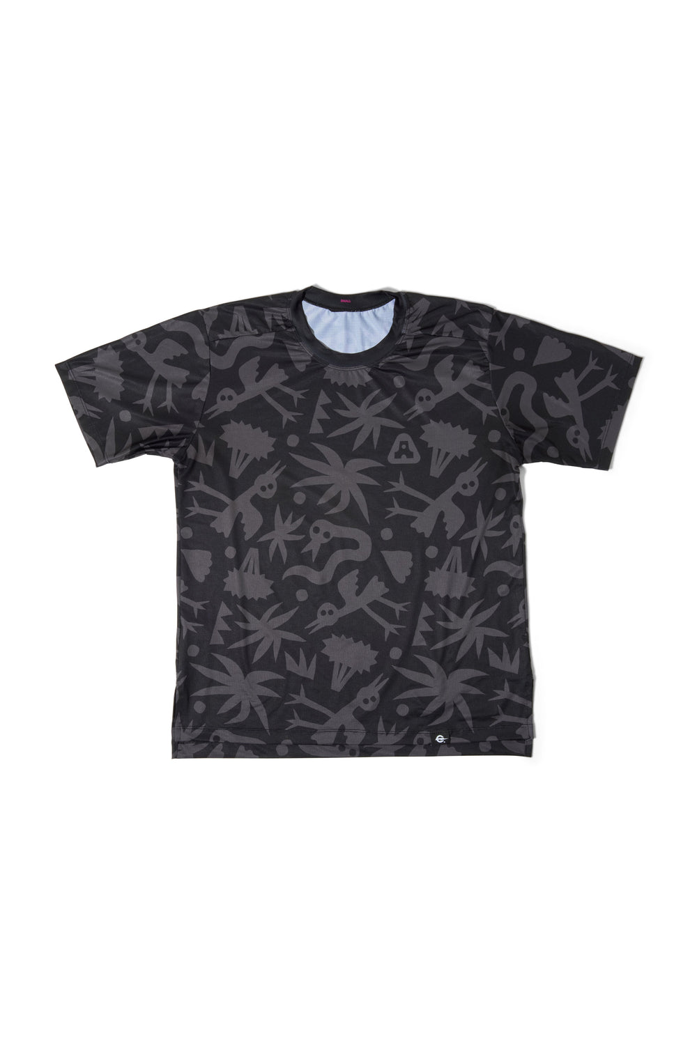 The Men's Wild Elements Tech Tee is a short-sleeve, moisture-wicking shirt designed for mountain biking, running, or road cycling. Made in the USA by Endo Customs, it offers comfort and performance for active people.