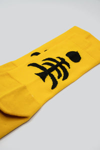 light gold with socks with black death palm sock graphic back cycling running