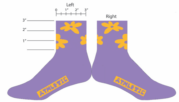 The Shortie - 3" Wildflower Cycling Socks