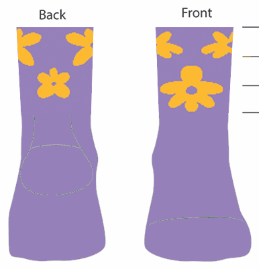 The Shortie - 3" Wildflower Cycling Socks