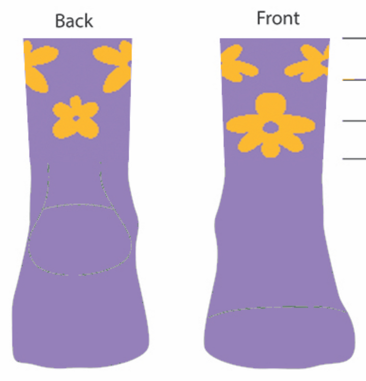 The Shortie - 3" Wildflower Cycling Socks
