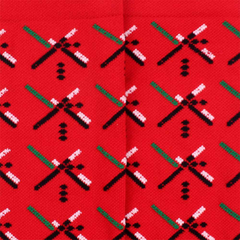 The PDX Futbol Fan Sock Home Red is a tribute to Portland's local soccer team, featuring the iconic PDX Airport carpet design in red, green, and black. Ideal for cycling, running, and cross-training, these socks combine style and performance. Made in the USA with recycled fibers, they offer both durability and sustainability